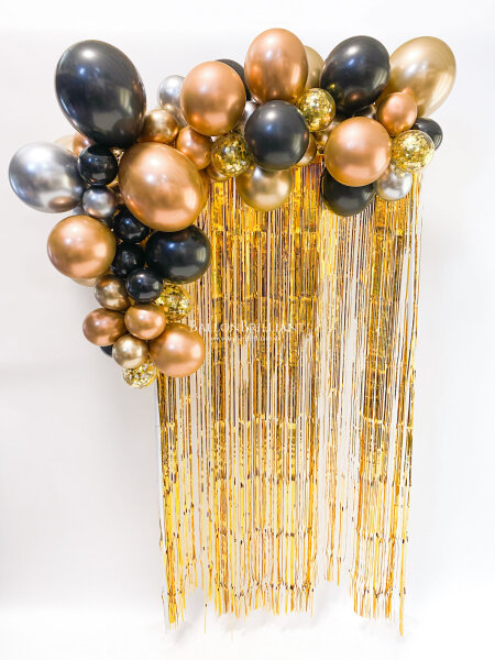 Ballongirlande "Golden Copper" + Vorhang