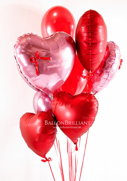 Ballonstrauß "Valentine Schleifchen"