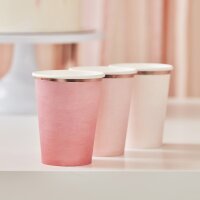 Ombre Pink & Rose Gold Foil Cups