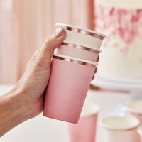 Ombre Pink & Rose Gold Foil Cups