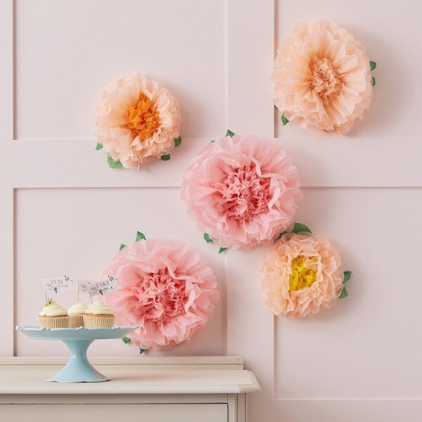 Tissue Paper Flower Pom Poms