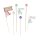 Cake Topper - Happy Birthday Pom Poms and Flags - Pastel -Foiled